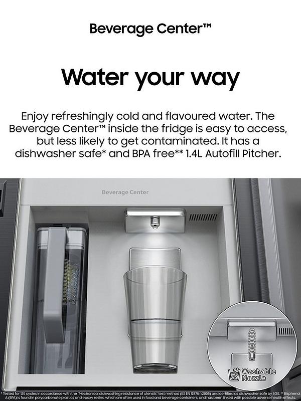 Samsung Series 9 RH69B8931S9/EU American Fridge Freezer with Beverage Center™ - E Rated - Matte Stainless - Image 4